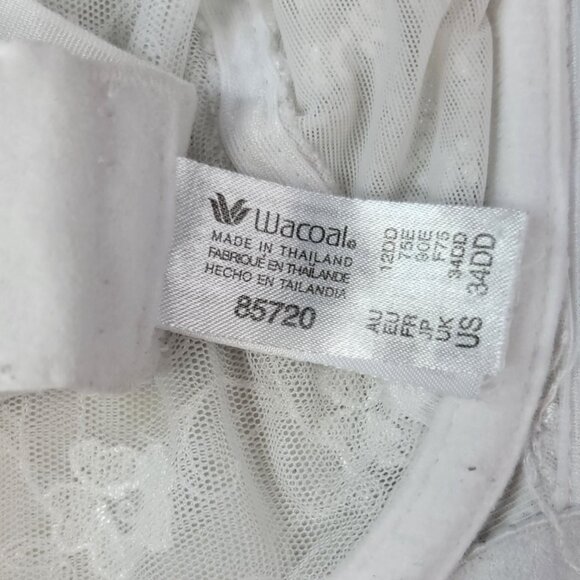Wacoal Renaissance Rose Lace Bra White 34DD Full Coverage Underwire Adj #85720 - Picture 9 of 10